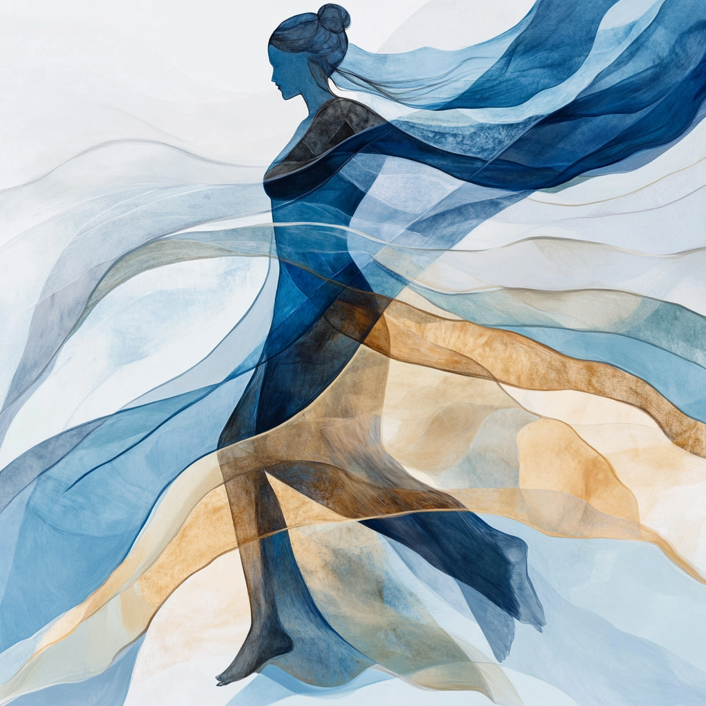 a beautiful abstract of art illustration of a woman in nature