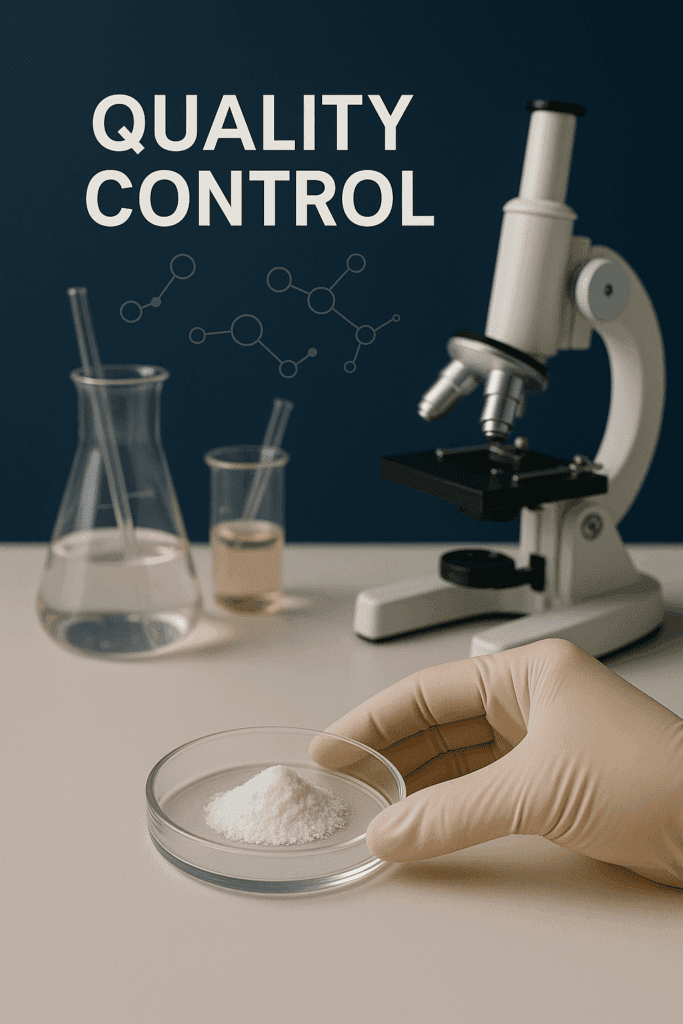 Abstract image representing scientific quality control and purity testing for collagen supplements."